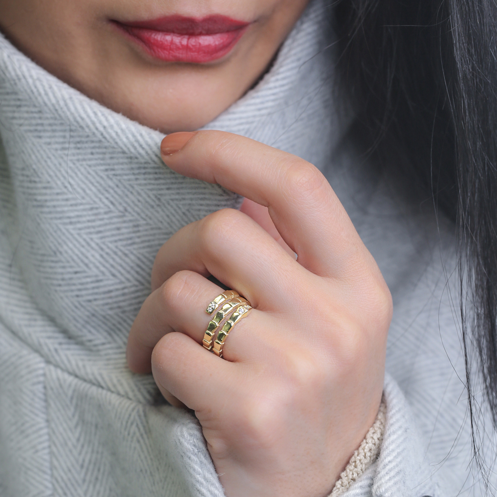 Snake Shape Design  Ring Turkish Handmade Wholesale 925 Silver Sterling Jewelry
