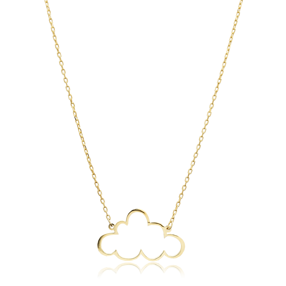 Cloud Design Plain 925 Sterling Silver Necklace Jewelry