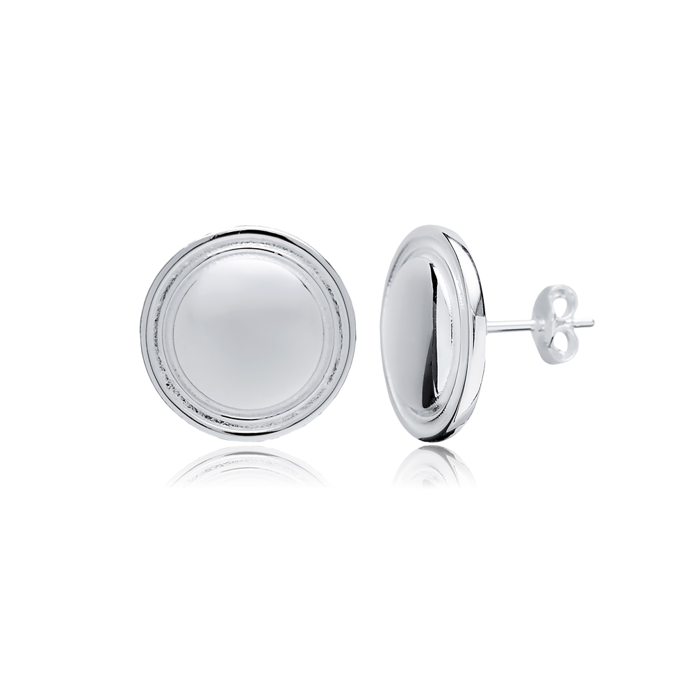 Plain Round Stud Earrings