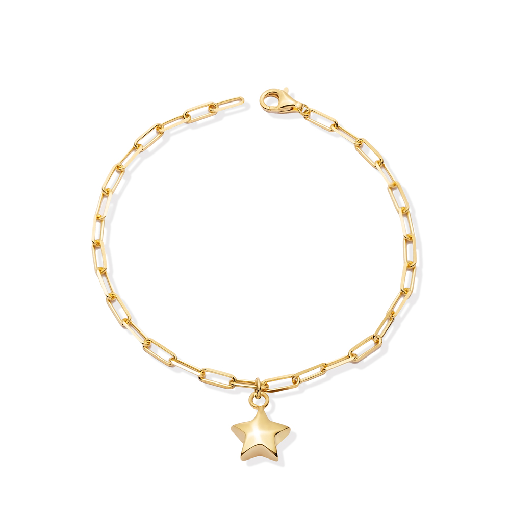 Star Charm Chain Bracelet 925 Silver Jewelry