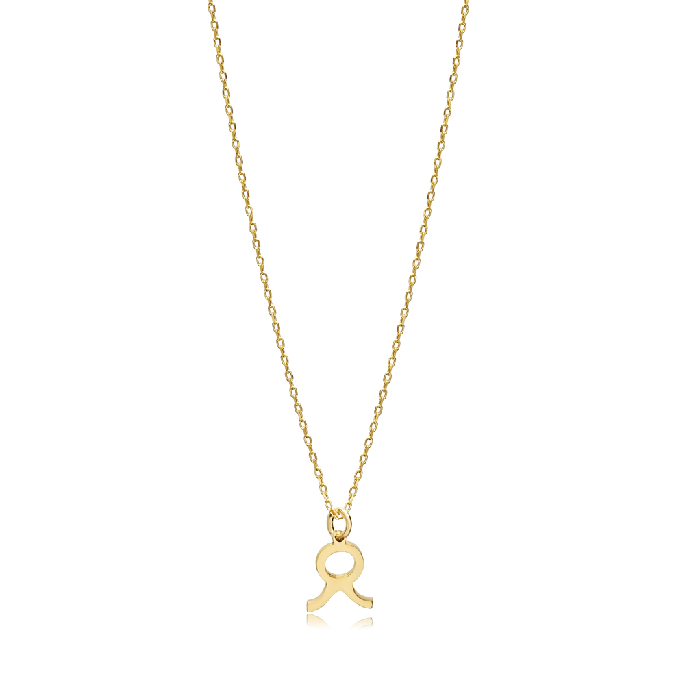Taurus Zodiac Sign Plain Silver Charm Necklace