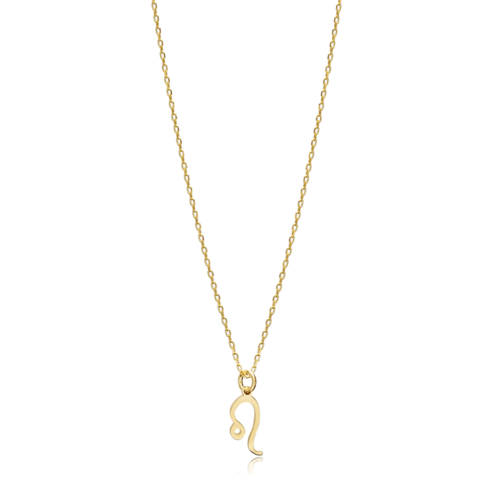 Leo Zodiac Sign Plain Silver Charm Necklace