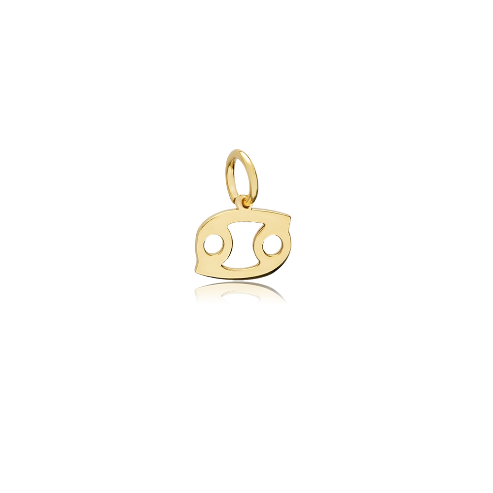 Cancer Zodiac Sign Plain Horoscope Silver Charm
