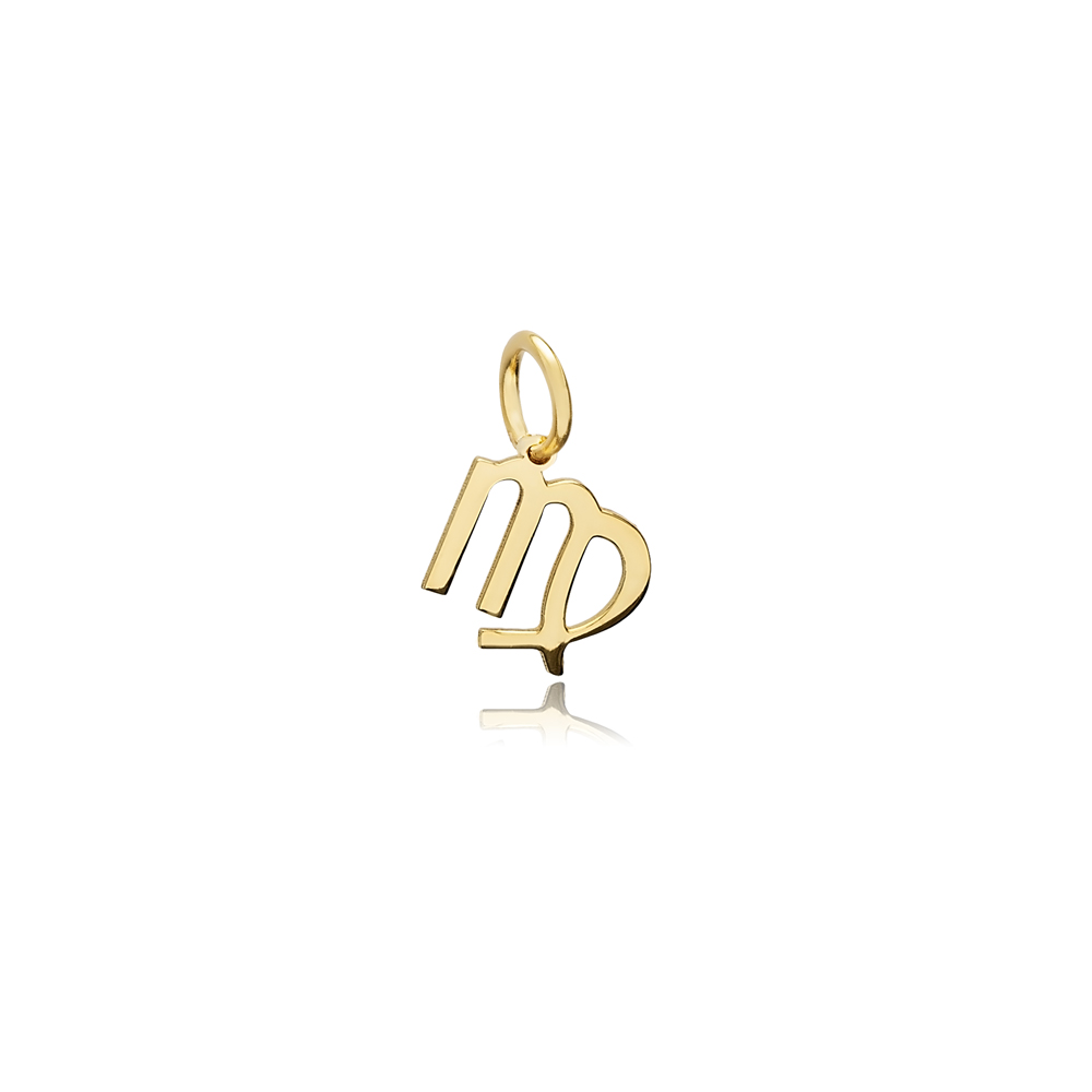 Virgo Zodiac Sign Plain Horoscope Silver Charm