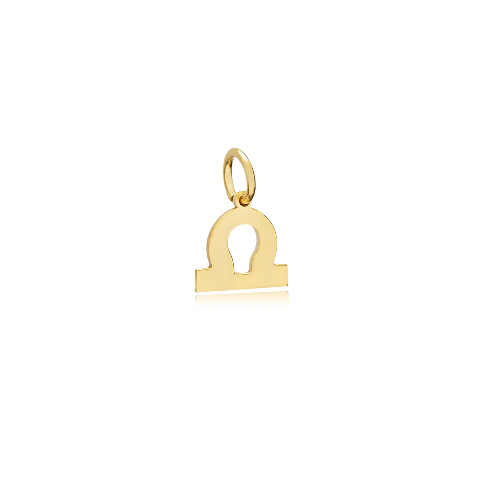 Libra Zodiac Sign Plain Horoscope Silver Charm