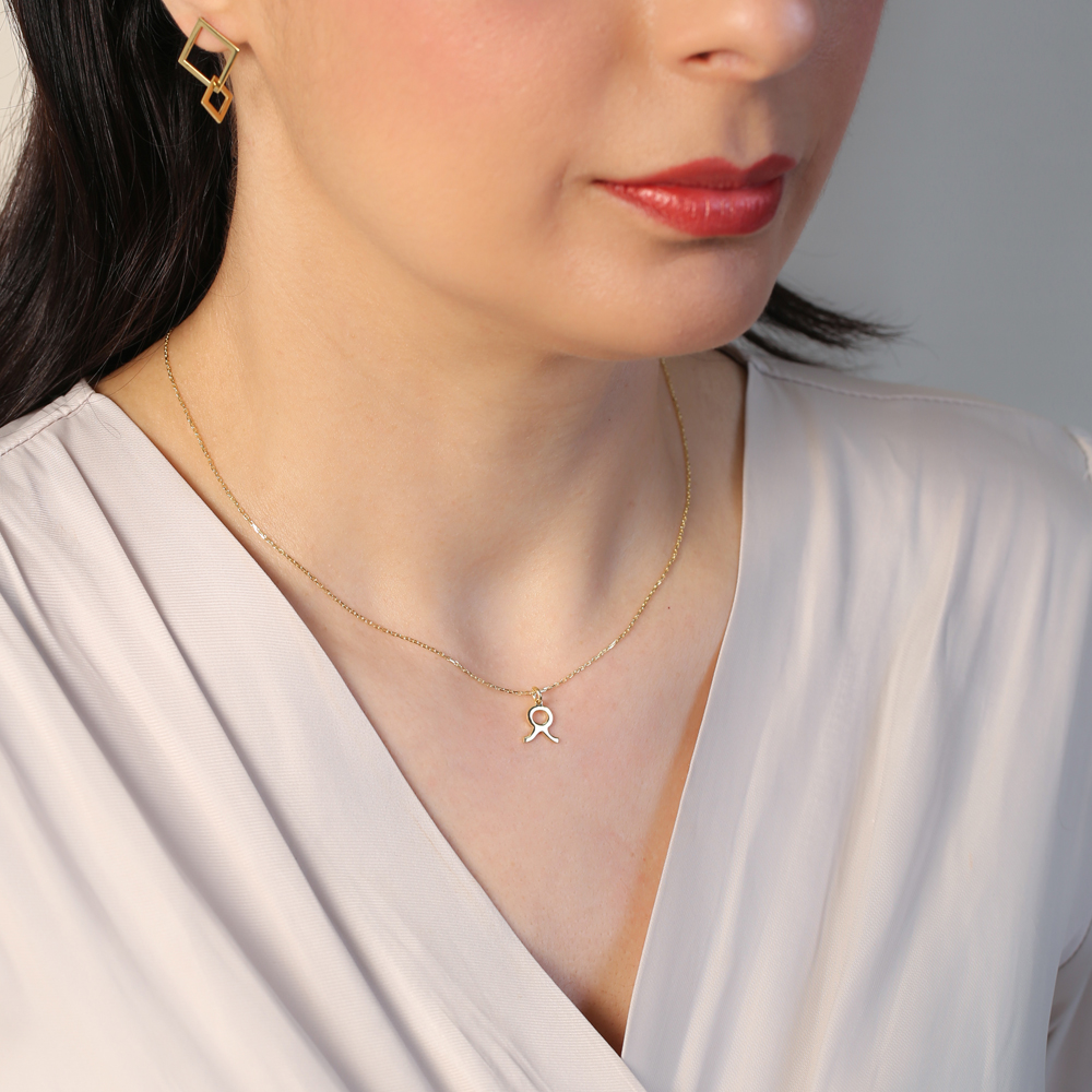 Taurus Zodiac Sign Plain Silver Charm Necklace