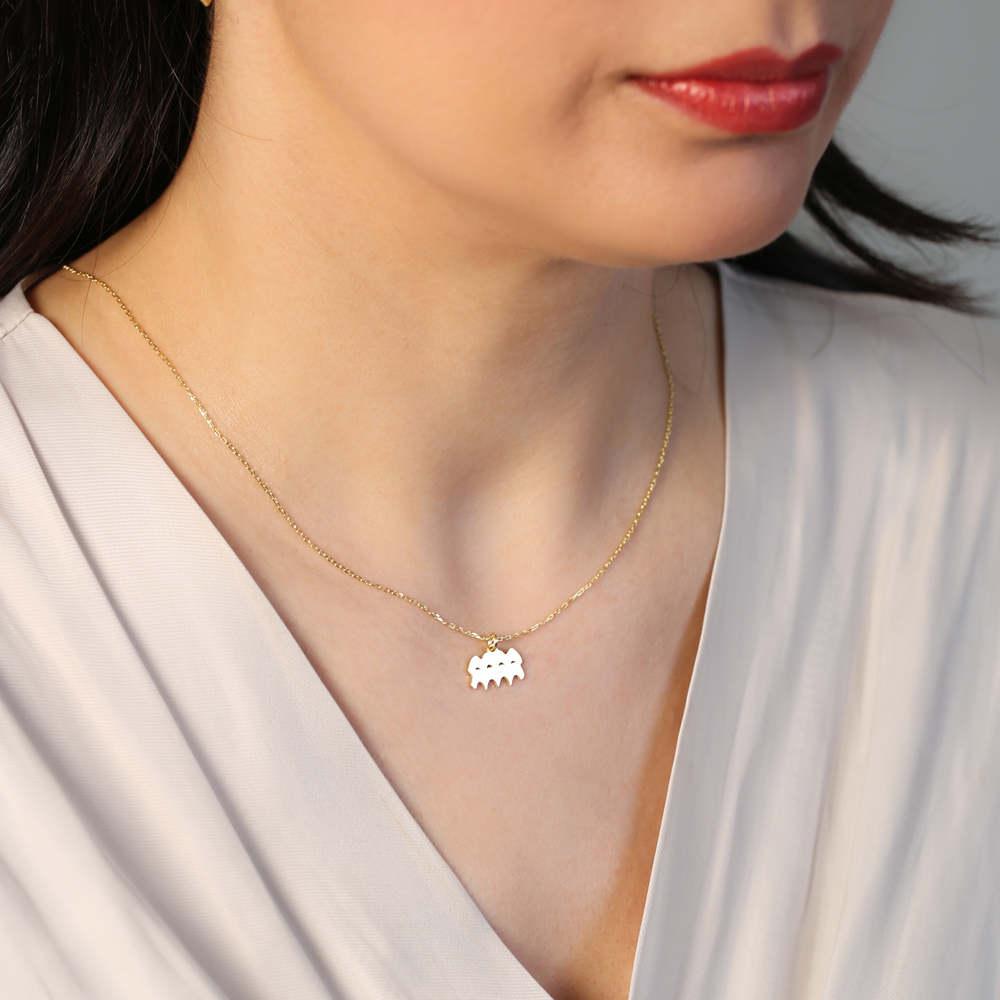 Aquarius Zodiac Sign Plain Silver Charm Necklace