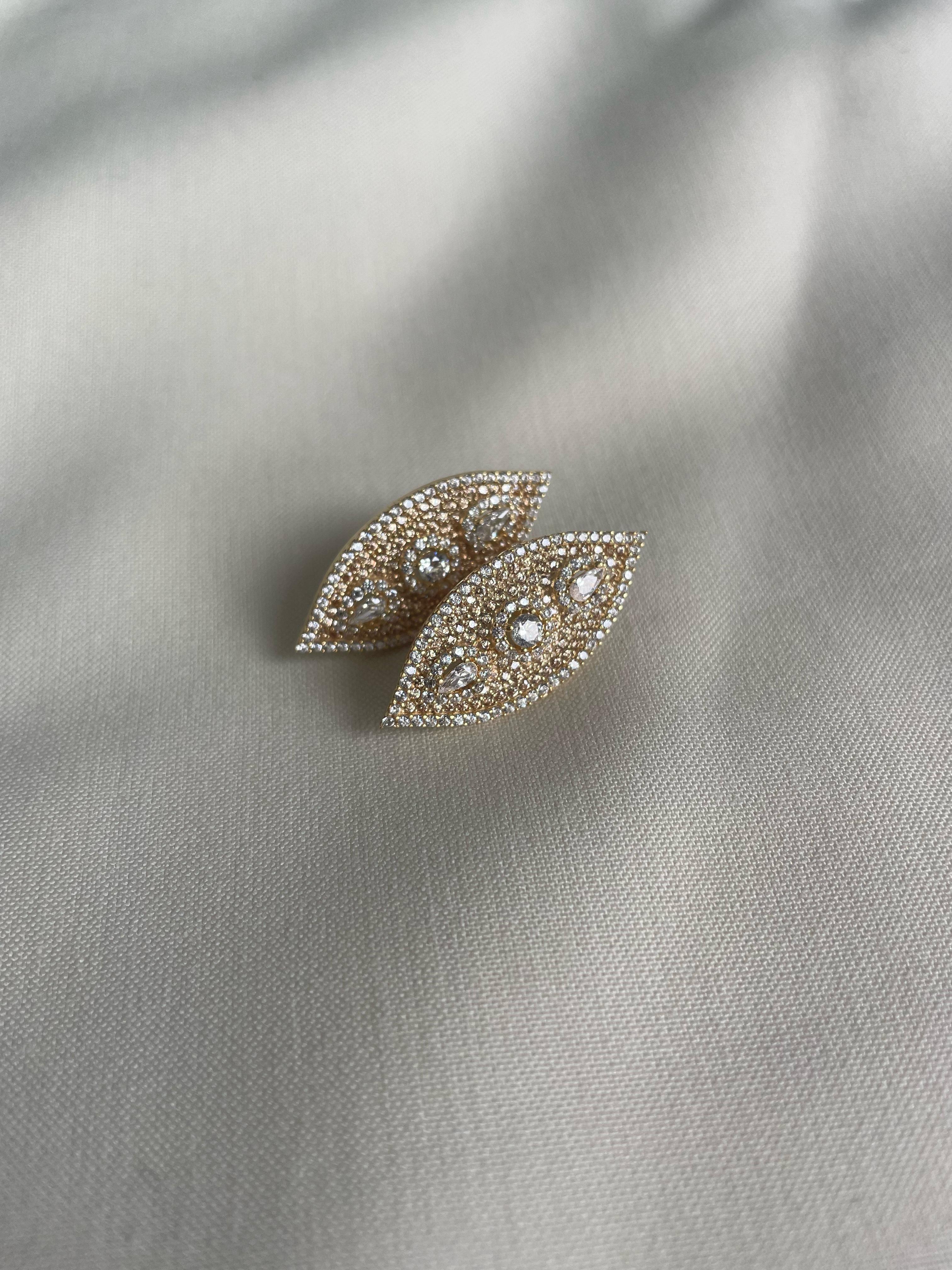 CZ Stone Evil Eye Silver Stud Earrings