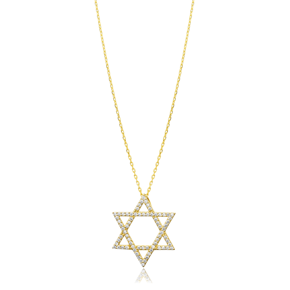Ø24 mm Star of David CZ Charm Necklace