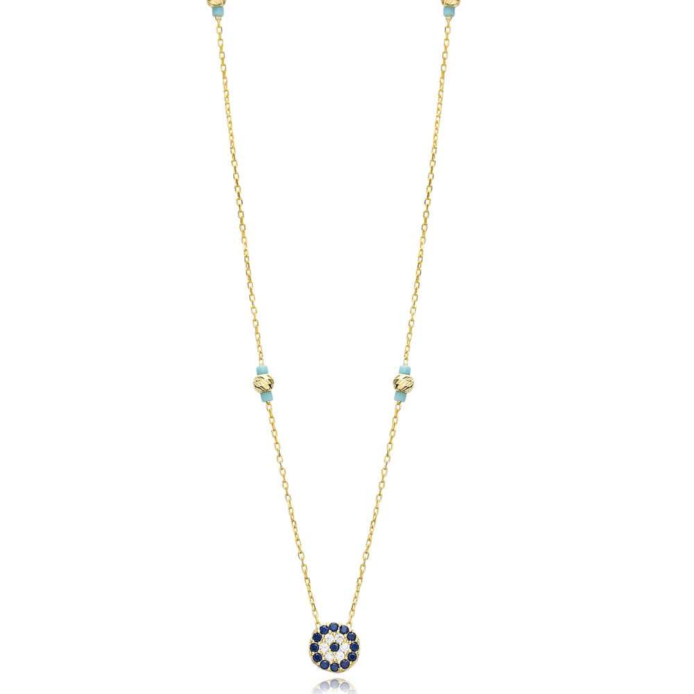 Tiny Evil Eye Minimalist Charm Necklace