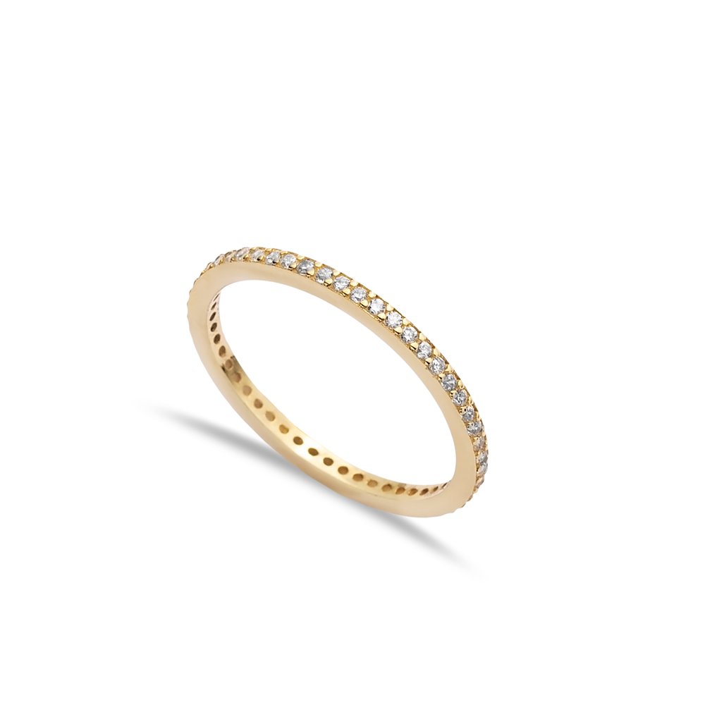 Tiny Classic Design CZ Stone Band Ring
