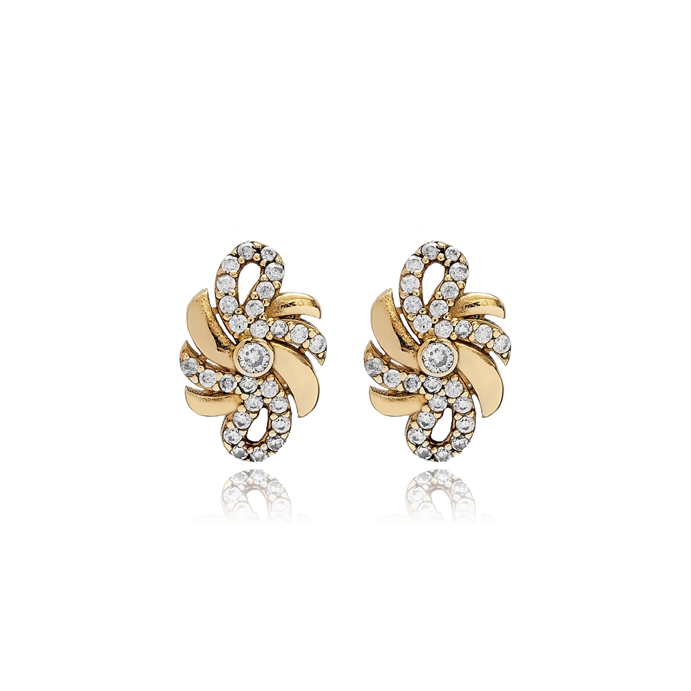 Clear CZ Flower Authentic Earrings