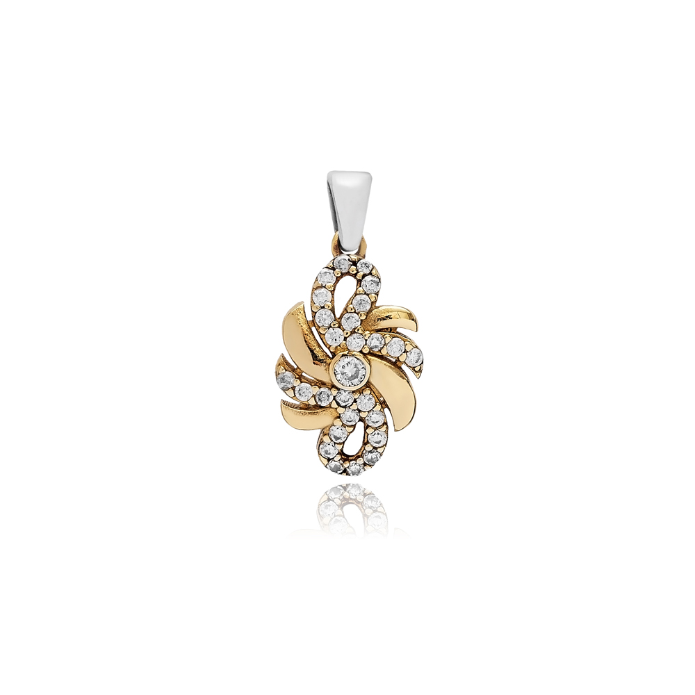 Clear CZ Flower Authentic Pendant