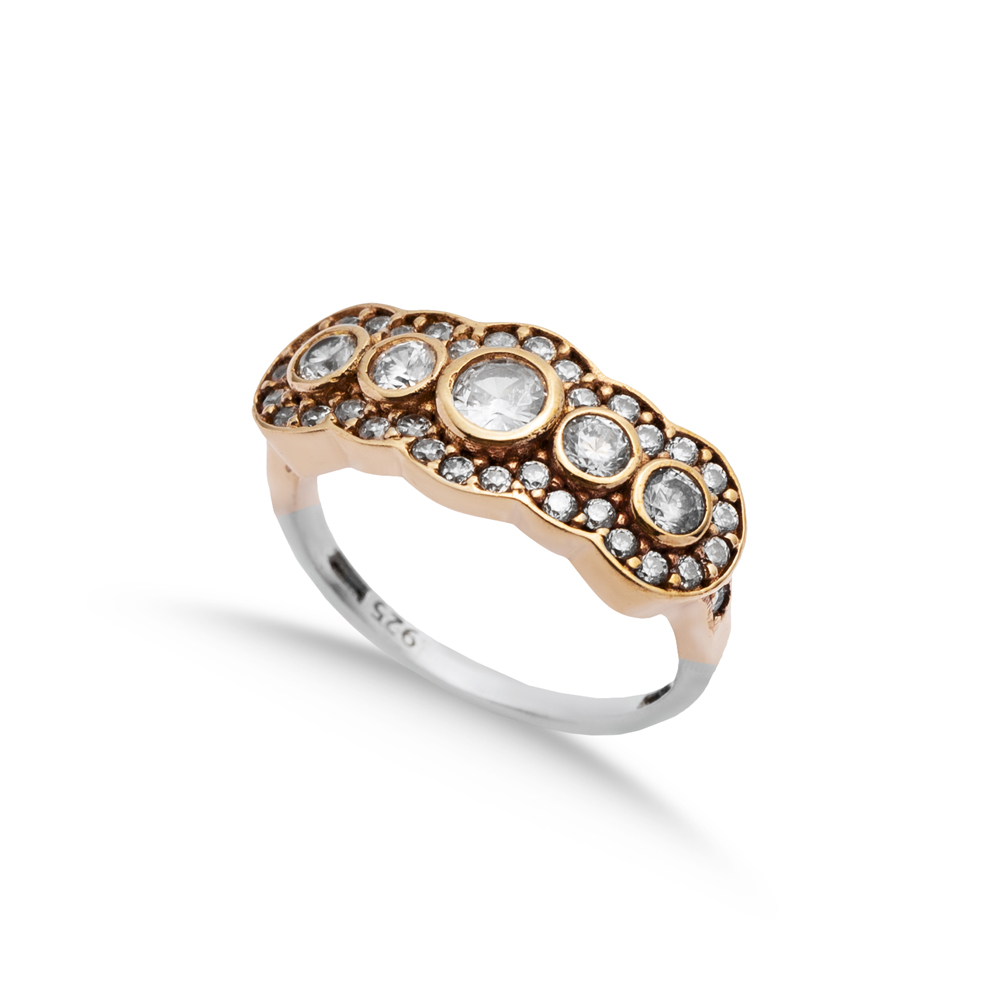 Round CZ Turkish Ottoman Silver Authentic Ring