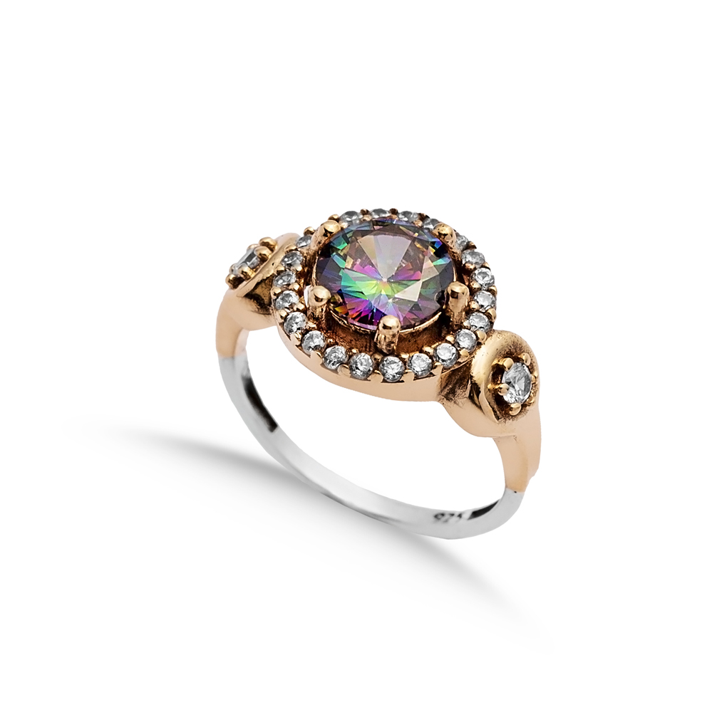 Mystic Topaz Round Turkish Ottoman Authentic Ring