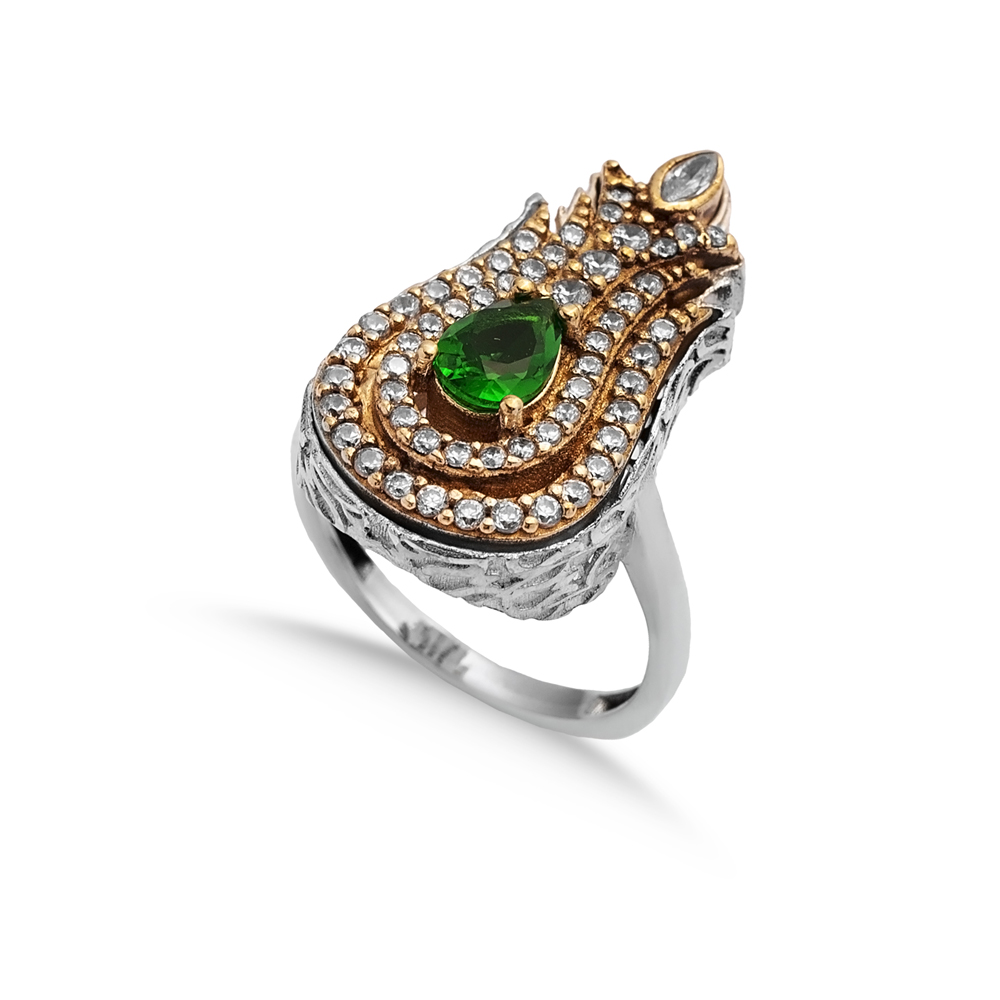 Emerald Tulip Ottoman Authentic Ring