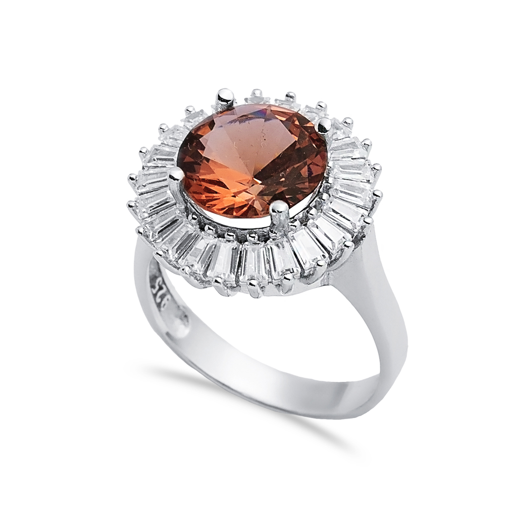 Ø19 mm Round Baguette Cluster Zultanite Ring