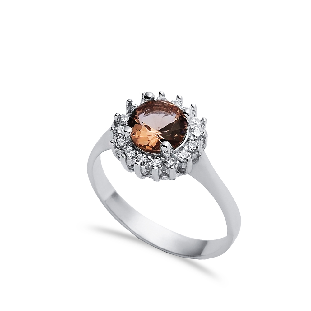 Minimal Round Cluster Silver Zultanite Ring