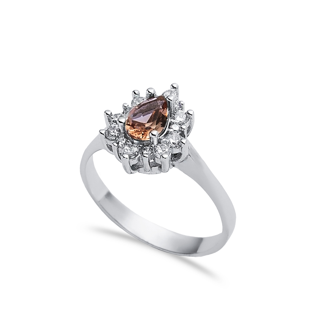 Pear Shape Turkish Cluster Zultanite Ring