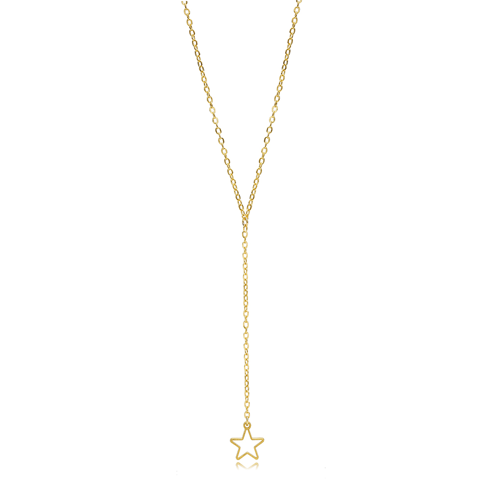Popular Star Design Pendant Silver Y Necklace