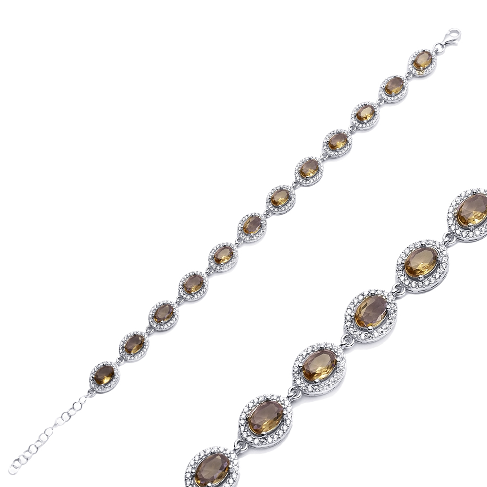 Oval Wholesale Silver Cluster Zultanite Bracelet