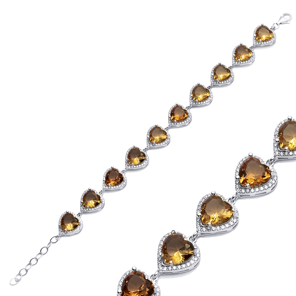 14x14 mm Heart Design Cluster Zultanite Bracelet