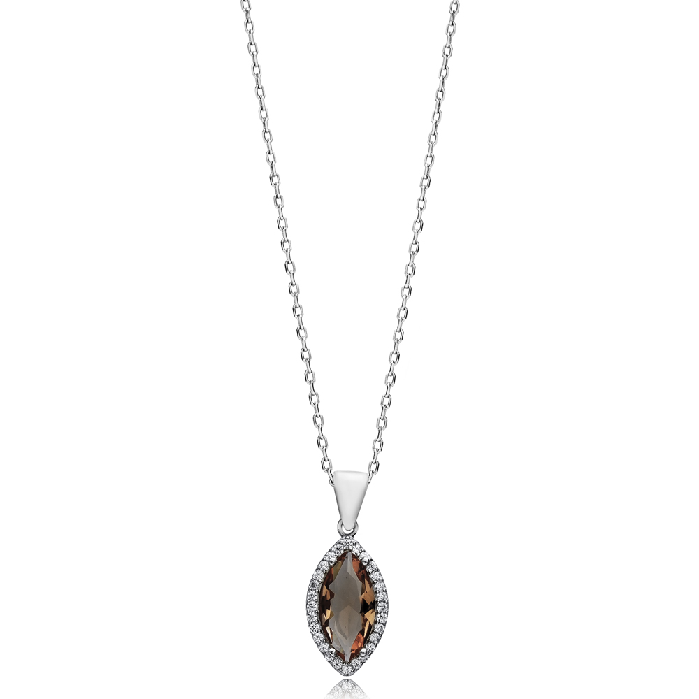 Marquise Zultanite CZ Silver Necklace
