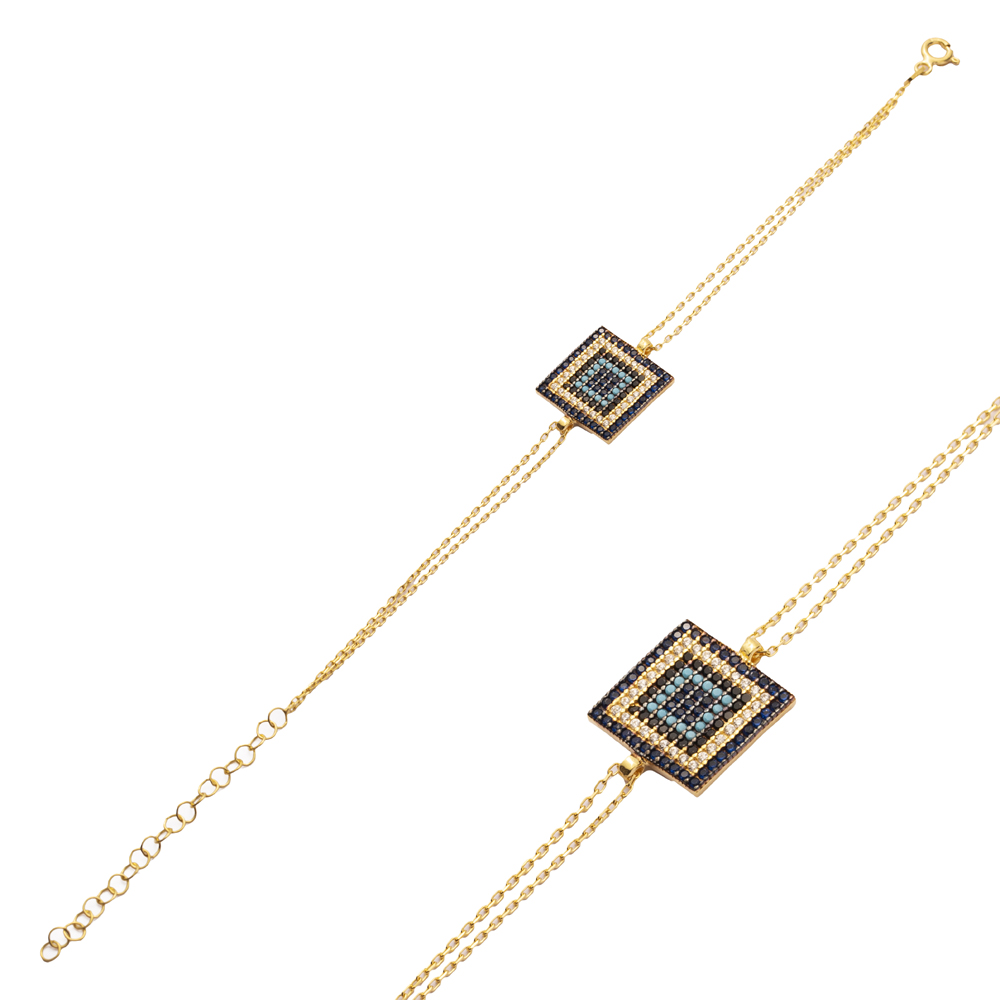 Sterling Silver Wholesale Handcraft Turkish Rectangle Design Bracelet