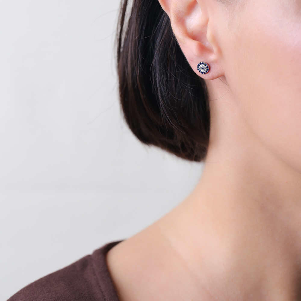 Evil Eye Silver Stud Earring Wholesale Handcrafted Silver Earring