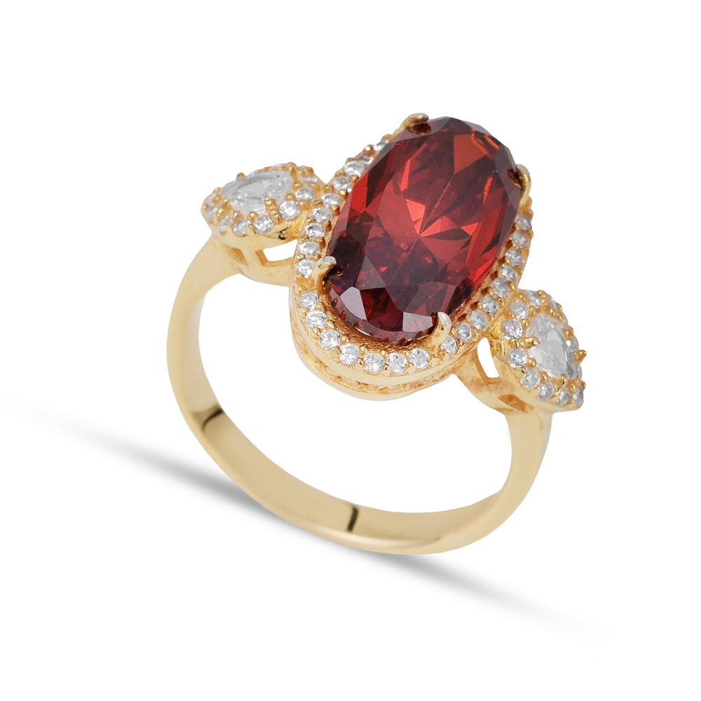 Garnet Stone Oval Shape Ring