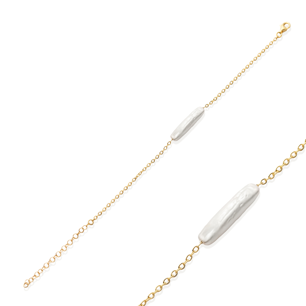 Stick Pearl Design 925 Charm Bracelet