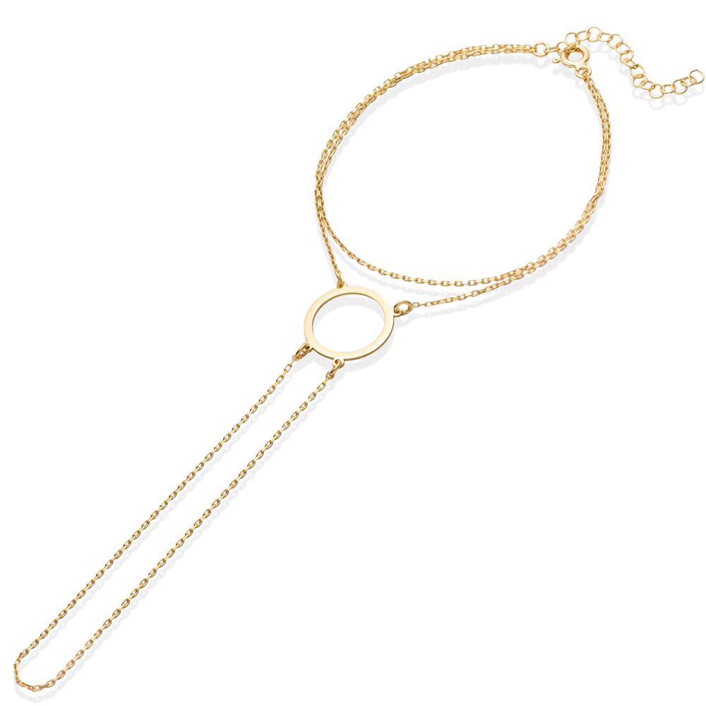 Open Circle Design 925 Chain Bracelet