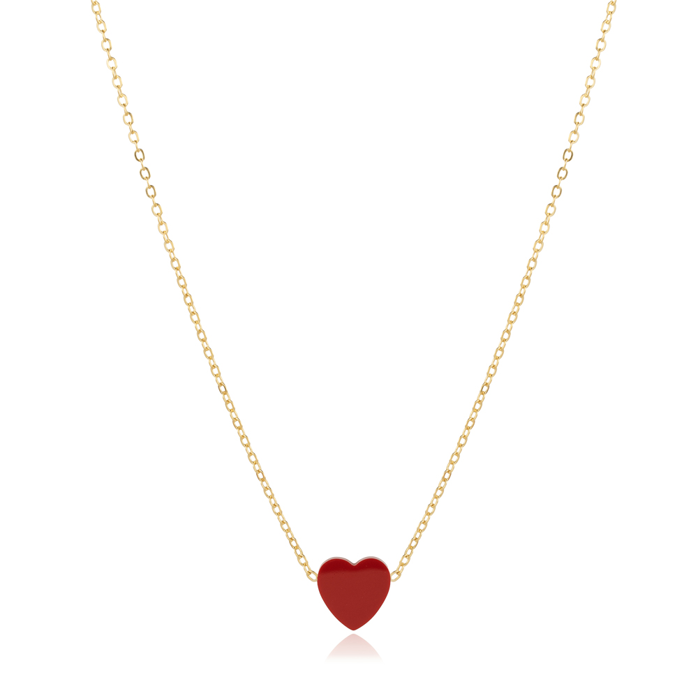 Garnet Heart Design 925 Charm Necklace