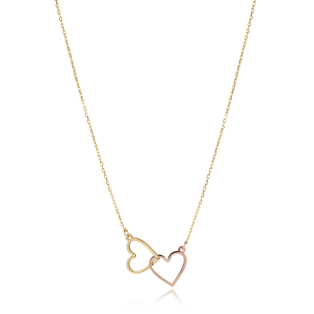 Double Plain Intertwined Design 925 Necklace
