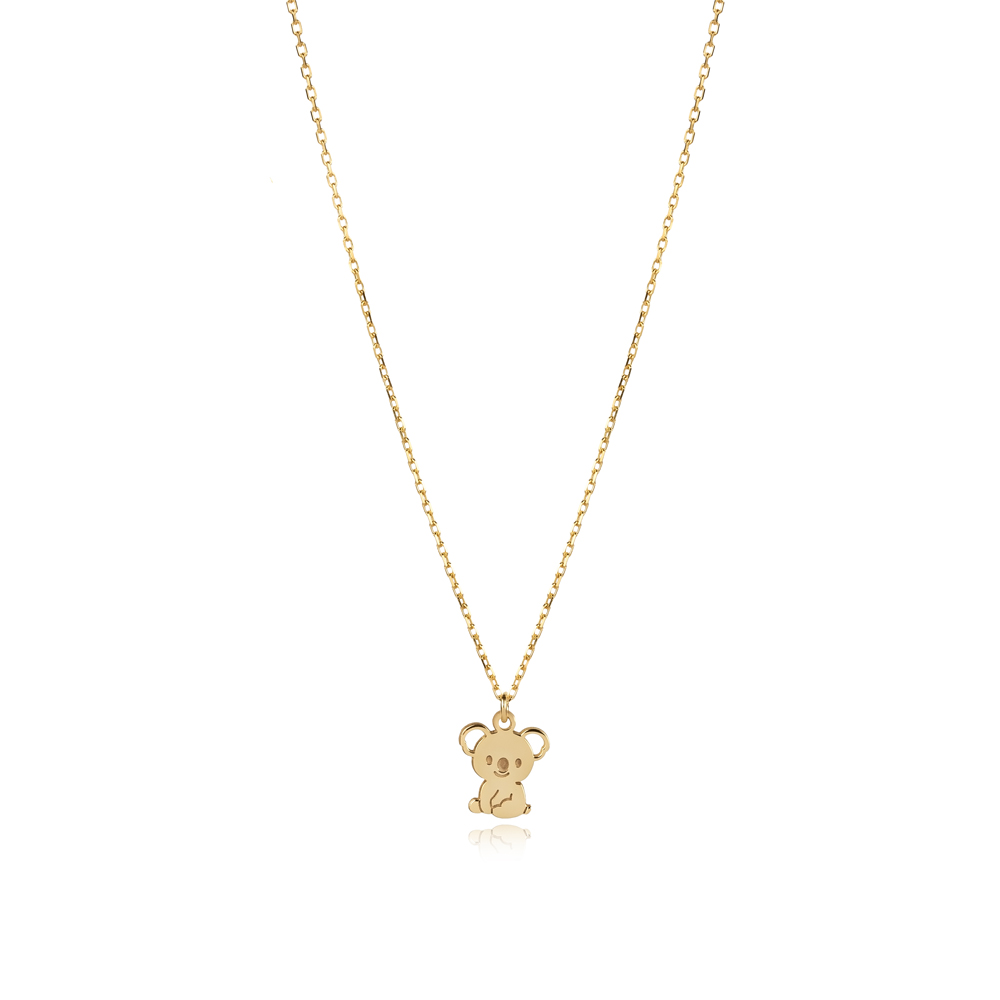 Laser Cut Plain Koala Design Charm Necklace