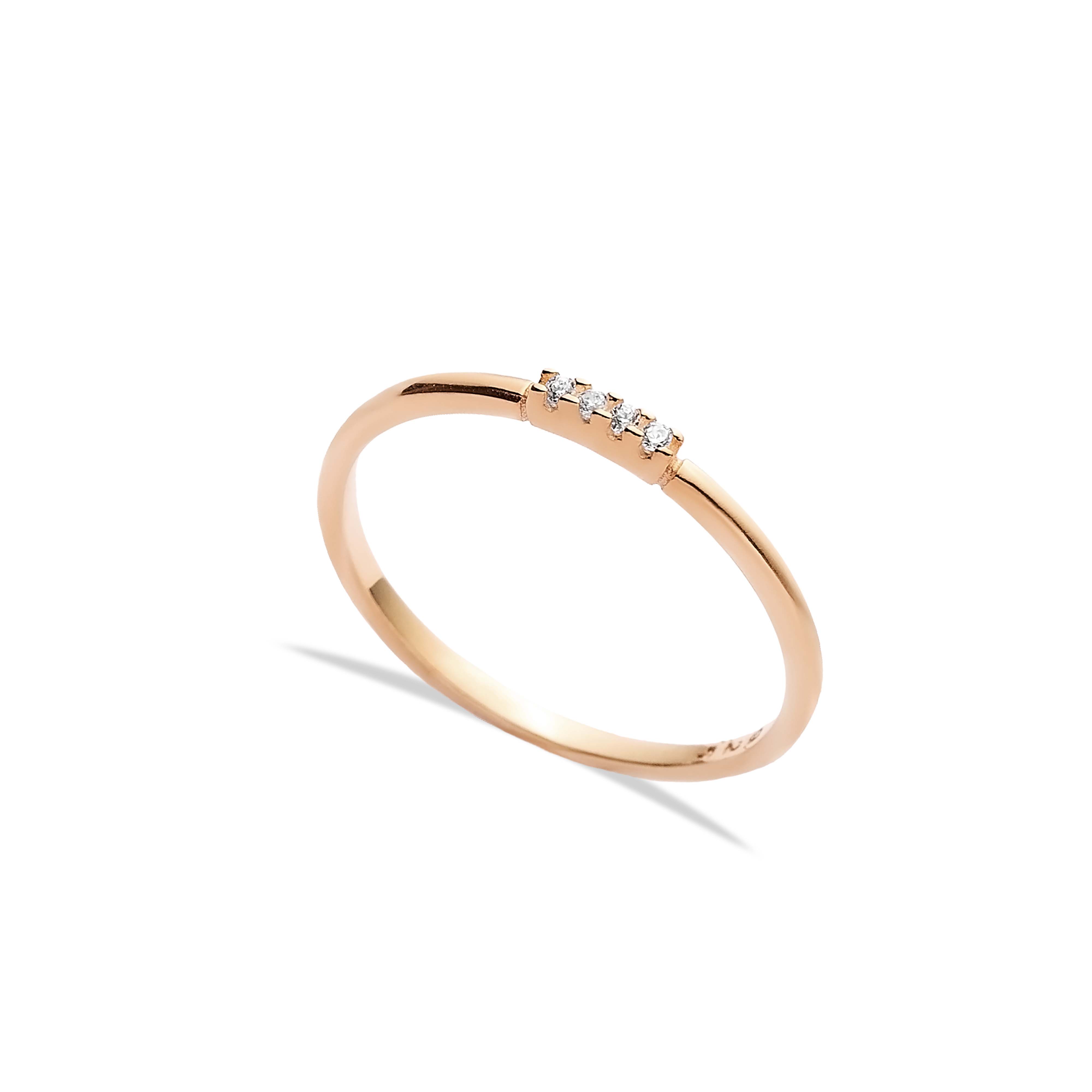 Minimal Design CZ Stone Cluster Ring 925 Silver Jewelry